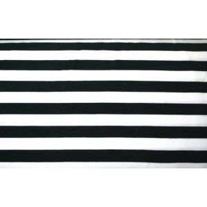 10cm Jersey mit mittelbreiten Streifen schwarz/weiss  (Grundpreis € 16,00)
